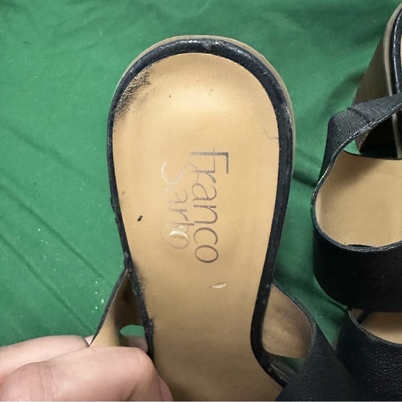 Franco Sarto Hope Sling Back 3 in. Block Heel Sandal Size 10M Black Adjustable - Picture 5 of 6